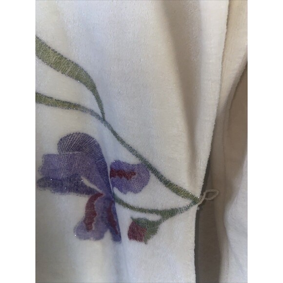 Vintage Womens Velvet Floral Metallic Maxi Dress Long Sleeve 7 70s 80s Romantic - Picture 4 of 11